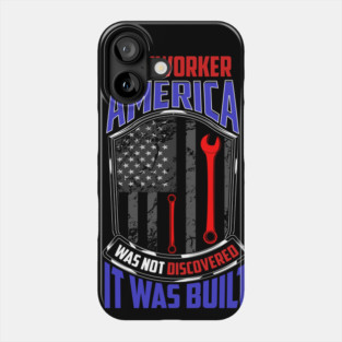 Ironworker American Flag & Wrench Grunge Design Phone Case