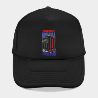 Ironworker American Flag & Wrench Grunge Design Hat