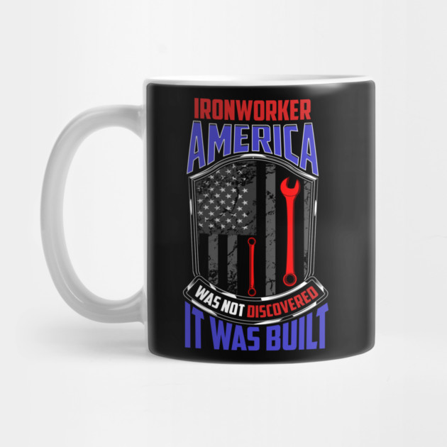Ironworker American Flag & Wrench Grunge Design by creative