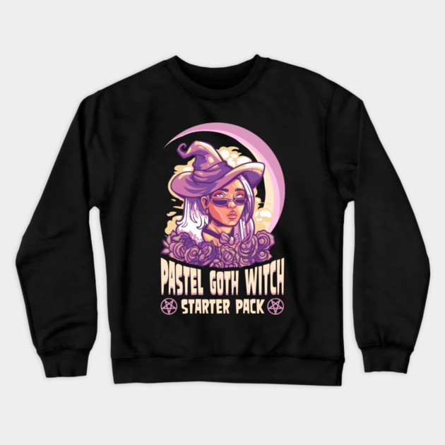 Pastel Goth Witch Anime Manga Girl Crewneck Sweatshirt by creative