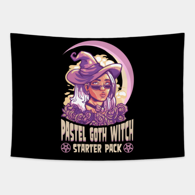 Pastel Goth Witch Anime Manga Girl Tapestry by creative