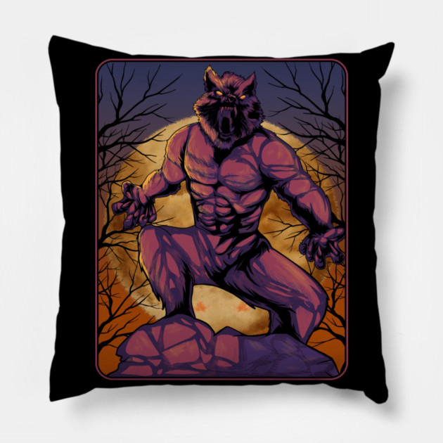 Anime Werewolf Halloween Design Pillow by creative