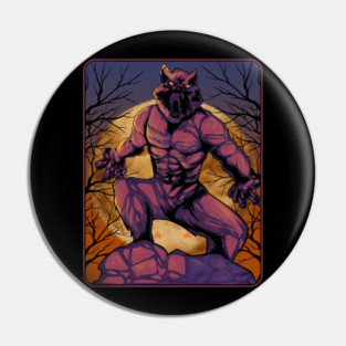 Anime Werewolf Halloween Design Pin