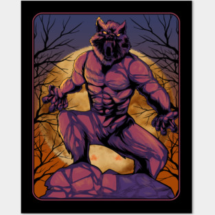 Anime Werewolf Halloween Design Posters and Art