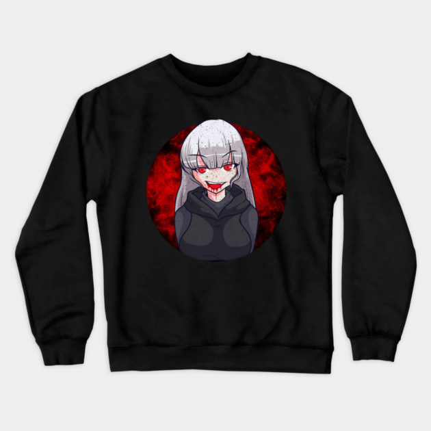 Anime Vampire Girl Halloween Design Gift Crewneck Sweatshirt by creative