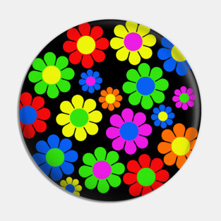 Hippie Flower Daisy Spring Pattern Pin