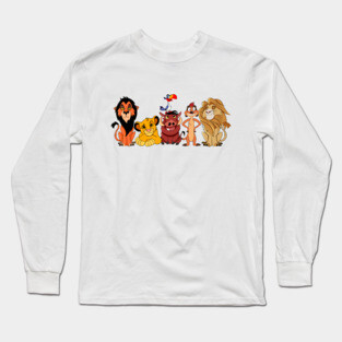 Cute set The Lion King character, Timone and Pumba, Simba, Mofasa Long Sleeve T-Shirt