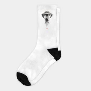 Sketchy Black Dog Socks