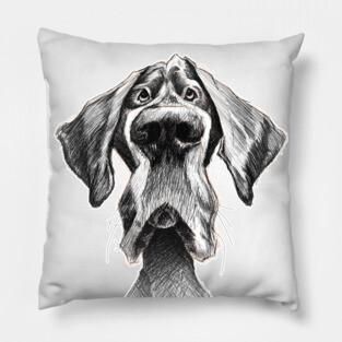 Sketchy Black Dog Pillow