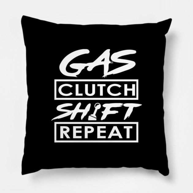 Gas Clutch Shift Repeat Pillow by enrynz