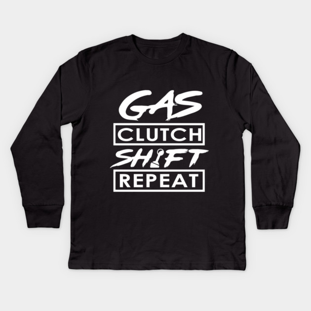 Gas Clutch Shift Repeat Kids Long Sleeve T-Shirt by enrynz