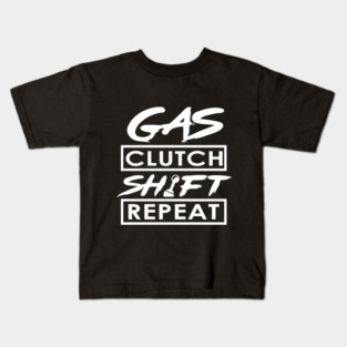Gas Clutch Shift Repeat Kids T-Shirt