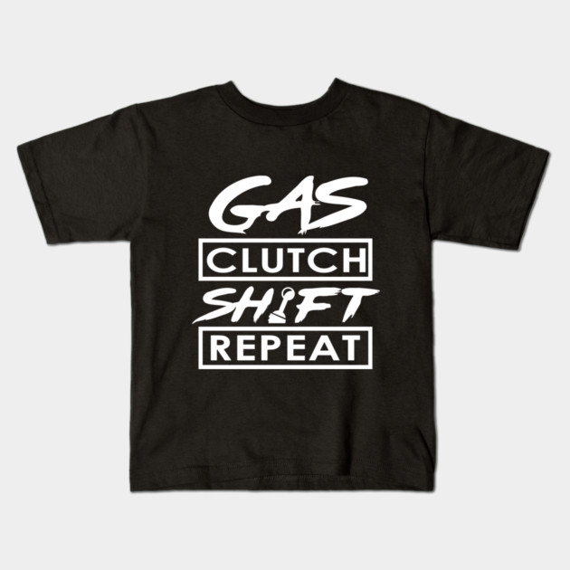 Gas Clutch Shift Repeat Kids T-Shirt by enrynz