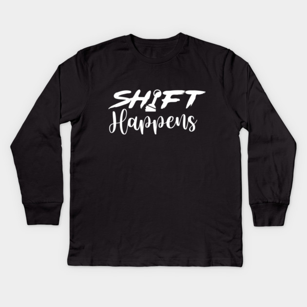 Shift Happens Kids Long Sleeve T-Shirt by enrynz