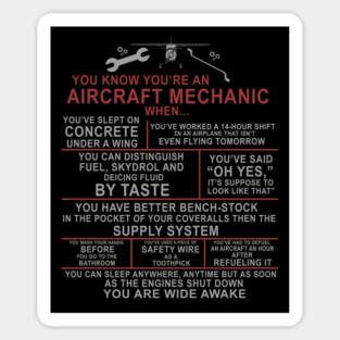 You Know You're an Aircraft Mechanic When.. Funny A&P Sticker