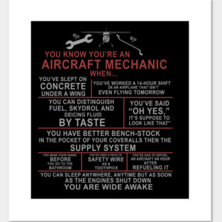 You Know You're an Aircraft Mechanic When.. Funny A&P Posters and Art
