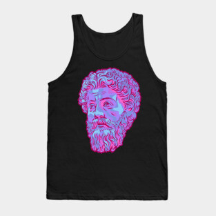 Marcus Aurelius Vaporwave Retro Portrait Tank Top