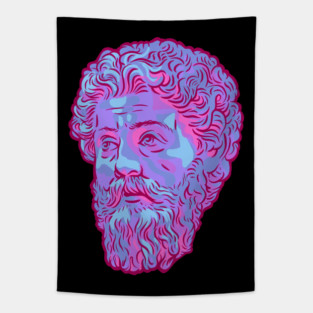 Marcus Aurelius Vaporwave Retro Portrait Tapestry