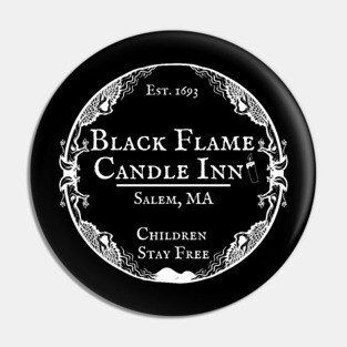 Sanderson Sisters Halloween Black Flame Candle Inn Bed Breakfast Tee Hocus Pocus Funny Fall Casual Pin
