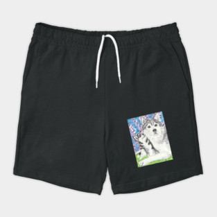 Husky dog art Shorts