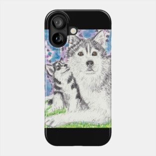 Husky dog art Phone Case