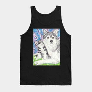 Husky dog art Tank Top