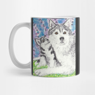Husky dog art Mug