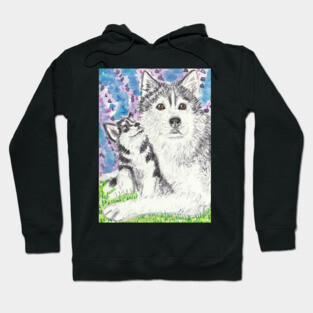 Husky dog art Hoodie
