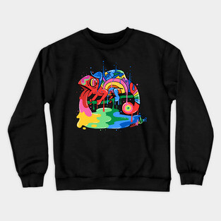 Trippy Rainbow Chameleon Crewneck Sweatshirt