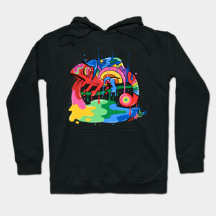 Trippy Rainbow Chameleon Hoodie