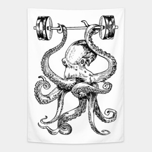 SEEMBO Octopus Weight Lifting Barbells Fitness Gym Workout Tapestry