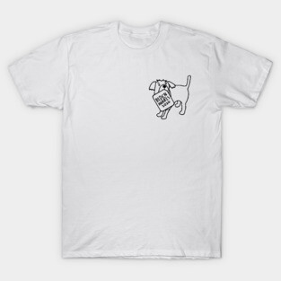 Small Dog with Biden Harris Sign Outline T-Shirt