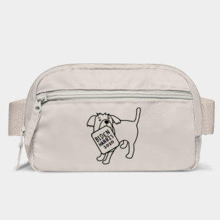 Small Dog with Biden Harris Sign Outline Bag