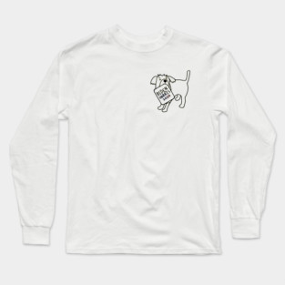 Small Dog with Biden Harris Sign Outline Long Sleeve T-Shirt
