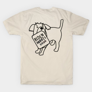 Backprint Dog with Biden Harris Sign Outline T-Shirt