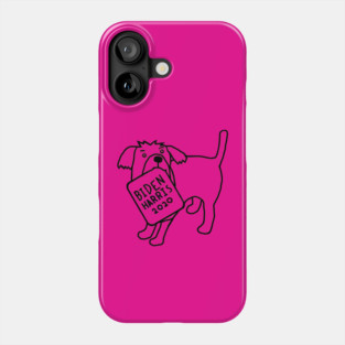 Backprint Dog with Biden Harris Sign Outline Phone Case