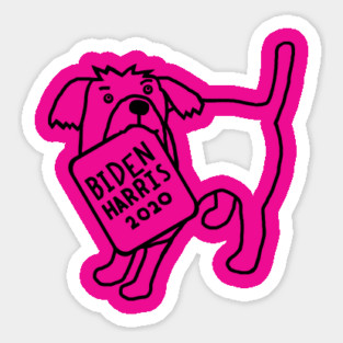 Backprint Dog with Biden Harris Sign Outline Sticker