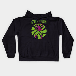 Retro Green Goblin Kids Hoodie