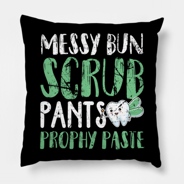 Messy Bun Scrub Pants and Prophy Paste Pillow by belownormal