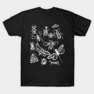 Insect Bugs Collage Vintage Witchy Hand Drawn T-Shirt