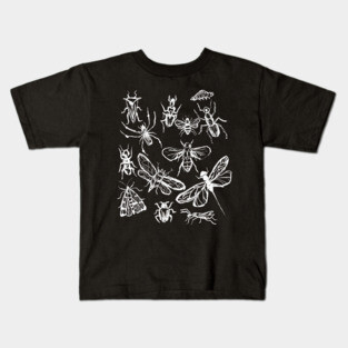 Insect Bugs Collage Vintage Witchy Hand Drawn Kids T-Shirt