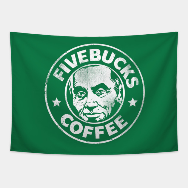 Fivebucks Coffee vintage Tapestry by John Wigger