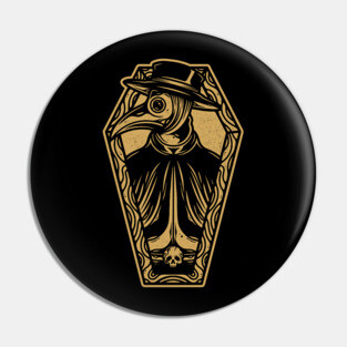 Plague Doctor Coffin Tattoo Art Pin