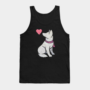 White Shepherd watercolour Tank Top