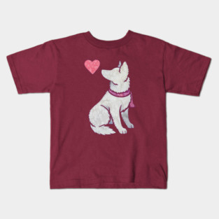 White Shepherd watercolour Kids T-Shirt