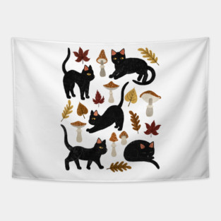 autumn cat magic Tapestry