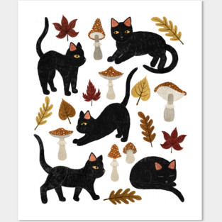 autumn cat magic Posters and Art