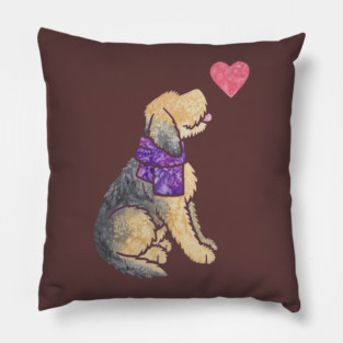 Otterhound watercolour Pillow