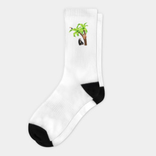 Monkey and Sloth Tropical Palm Tree Socks