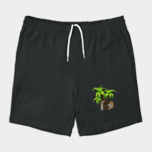 Leopard and Cheetah Animal, Tropical Palm Tree Shorts